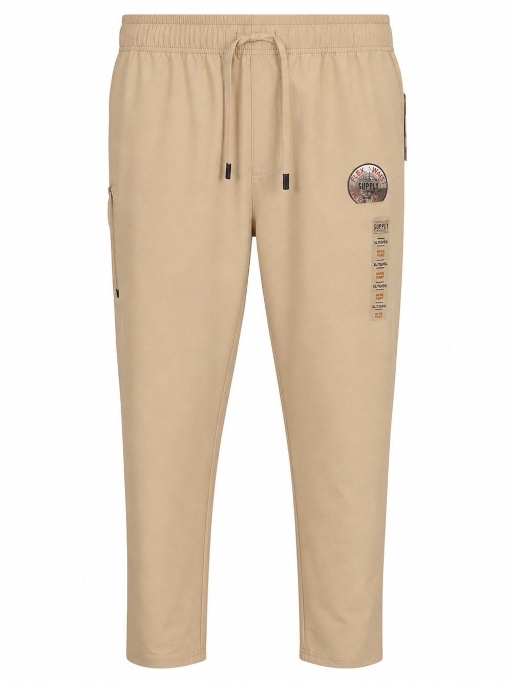 London Fog Supply Jogger Pants XL Beige Flex Waist Drawstring Mens